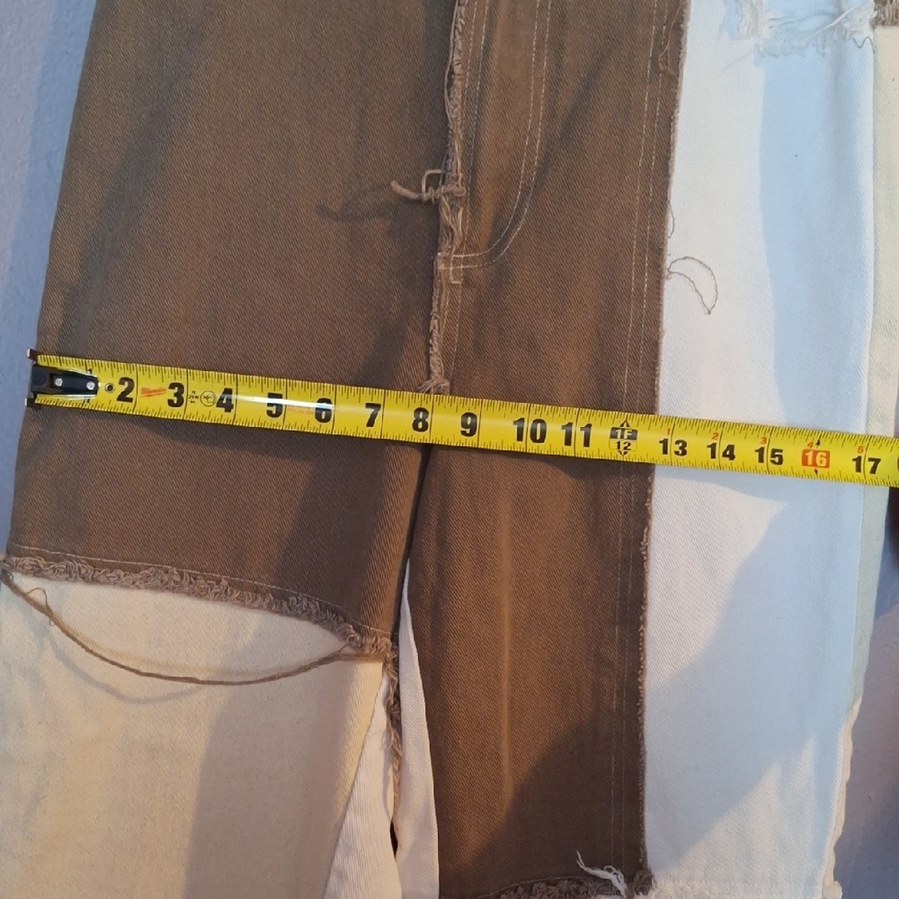 Patchwork Brown And Cream Jeans - image 3